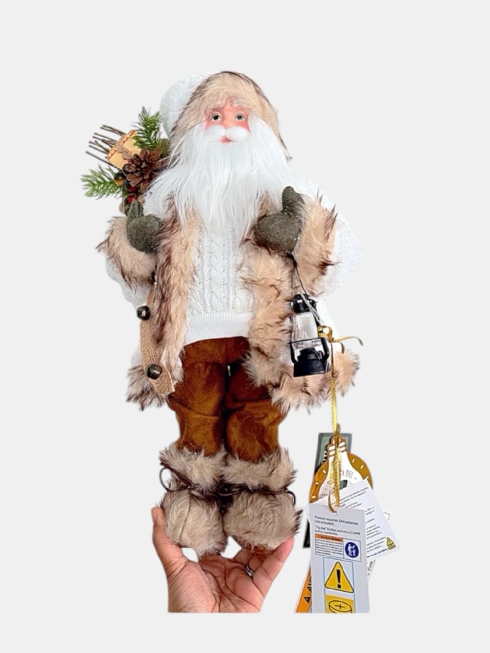 Balsam & Fir Trading Co. Nordic Santa Claus with lighted lantern.